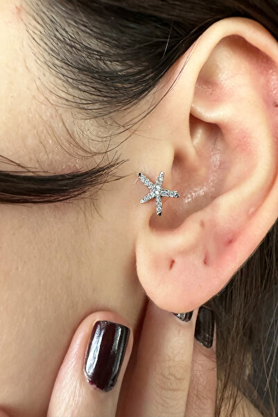 Dinçerler tekstil Deniz Yıldızı Tragus Helix Conch Lobe Uyumlu Piercing Küpe