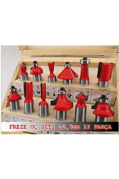 Genel Markalar 12 Parçalı Ahşap Çantalı Freze Uç Seti 6 Mm Ahşap Oyma Yontma ...