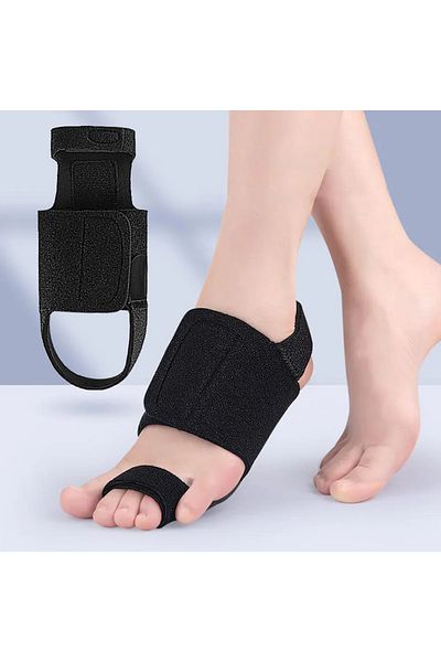 BELLFLEKSS قطعة واحدة من دعامة المشي، حزام أنف قابل للتعديل، أسود