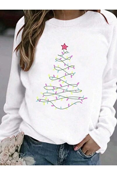 mercoledi Hanorac oversize unisex alb cu tematică ANUL nou