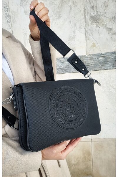 Just Polo حقيبة كتف وحقيبة كروس للنساء من Justpolo لاكوست مكونة من 6 أقسام