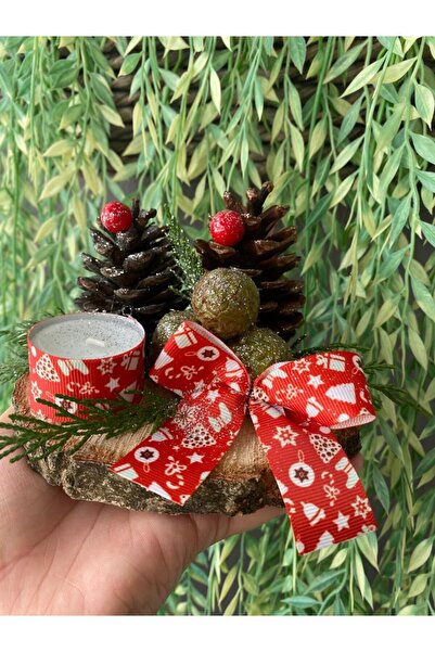 Minimalhomedesign Χριστουγεννιάτικο στολίδι 15 εκ. - Διακοσμητικό τραπέζι με κερί τελειοφωτιστικό με χριστουγεννιάτικο κέραστο, διακοσμητικό κερί με χριστουγεννιάτικο κέραστο