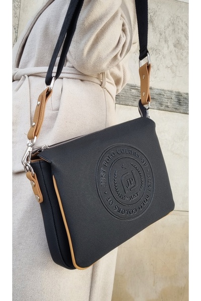 Just Polo حقيبة كتف وحقيبة كروس للنساء من Justpolo لاكوست مكونة من 6 أقسام