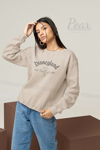 Pear Wear Γυναικείο φούτερ με στάμπα της Disneyland με 3 κλωστές υπερμεγέθη