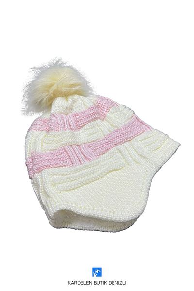 Kardelen Butik Denizli Glitter Children's Beanie with Fleece Inside and Covering the Ears (Ages 7-10)
