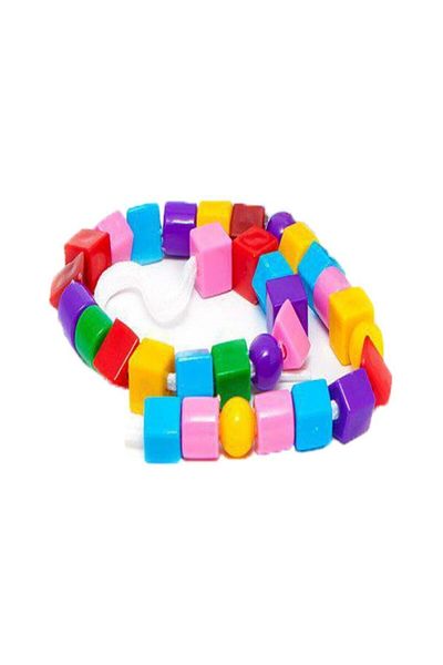 RoseRoi 30 Pieces Geometric Shapes Stringing Beads Coordination Color Perception Educational Toy
