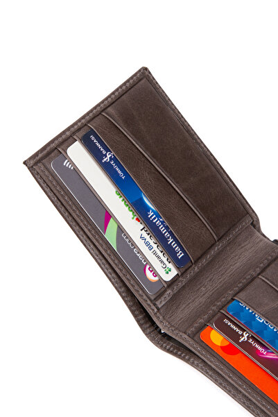 jön Чоловічий гаманець з картою з натуральної шкіри