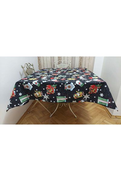 gonk Rectangular, Christmas Patterned, Duck (Liquid Repellent, Stain Resistant) Fabric, Dining Table Cloth