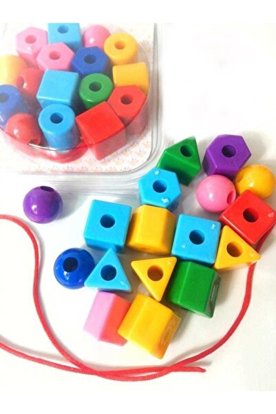 Ayver 35 Parça Ipe Boncuk Dizme Geometrik Şekiller Renk Beceri Eğitici Popit ...