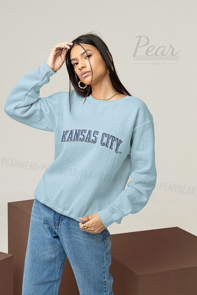 Pear Wear Hanorac oversize cu 3 fire de damă cu imprimeu Kansas City