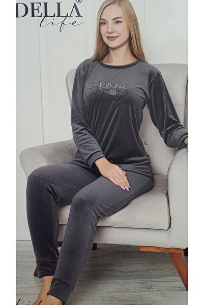 Modella Life Velvet Pajama Set 2305-K Smoked