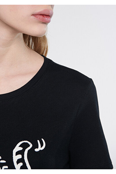 Mavi Tricou negru cu imprimeu pisici, cu croială normală / croială normală 1611292-900