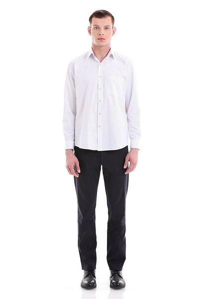 Hatemoğlu Claret Red Classic Fit εμπριμέ βαμβακερό μακρυμάνικο πουκάμισο με λεπτή λαιμόκοψη