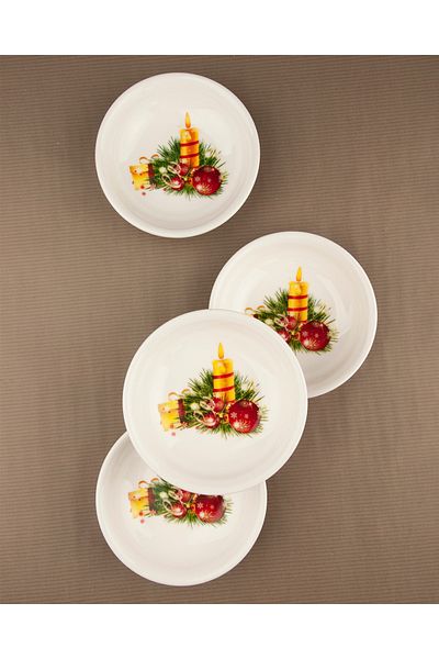 Bursa Porselen Dekor Candle 4 Piece Porcelain Snack Bowl