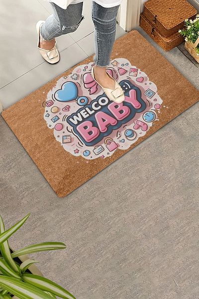 Valerine Life Welcome Baby Welcome Newborn Door Mat 45x70cm