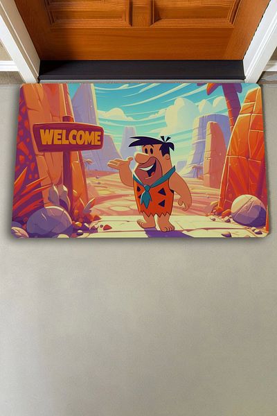 Valerine Life Fred Flintstone Stone Age Welcome Door Mat 45x70cm