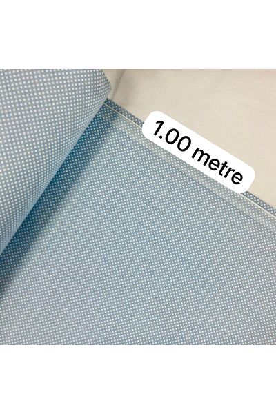 Tekin's Home Poplin fabric with blue points in wideth 240 cm