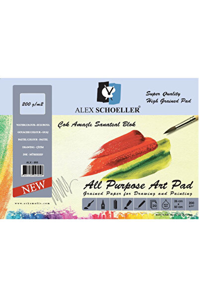 Alex Schoeller Resim Defteri Spiralli 200 gr 35x50 cm 15li