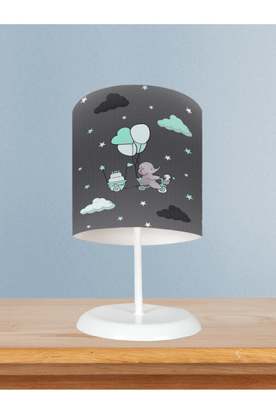 BAMBAŞKA MODA غرفة الأطفال والرضع عاكس الضوء على شكل فيل أخضر غائم ودراجة