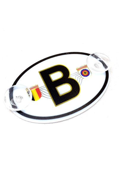 SortGarage Στολίδι από πλεξιγκλάς με βελγική σημαία, οβάλ βεντούζα και πλάκα ...