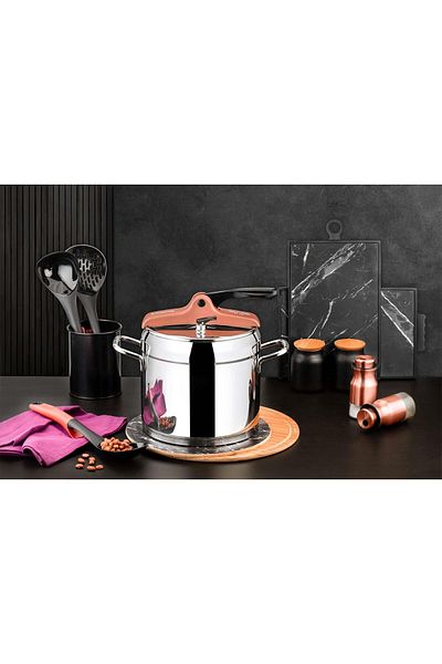 Evimsaray 6 Lt. Emerald Classic Pressure Copper Pot