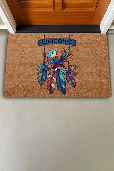 Valerine Life Bird Swing and Feathers Welcome Door Mat 45x70cm