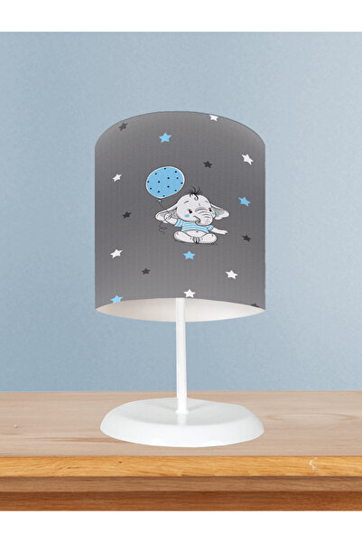 BAMBAŞKA MODA BEBEK VE ÇOCUK ODASI Açık Mavi Filli Balonlu Abajur