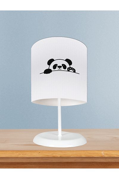 BAMBAŞKA MODA Baby and Children's Room Hands Swinging Cute Panda Patterned Lampshade