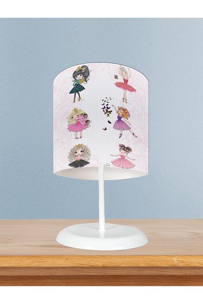 BAMBAŞKA MODA Baby and Children's Room Princess Girls and Hopscotch Patterned Motif Lampshade