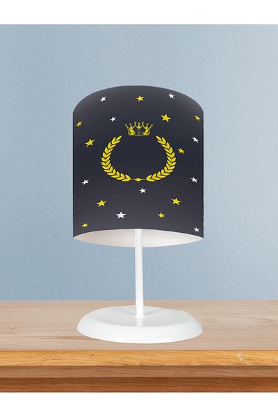 BAMBAŞKA MODA Baby and Children's Room Path and Hopscotch Patterned Anthracite Lampshade