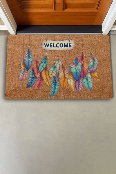 Valerine Life Pendulum Feathers Welcome Door Mat 45x70cm