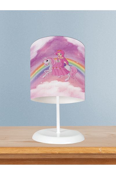 BAMBAŞKA MODA Baby and Children's Room Rainbow and Unicorn Patterned Lampshade