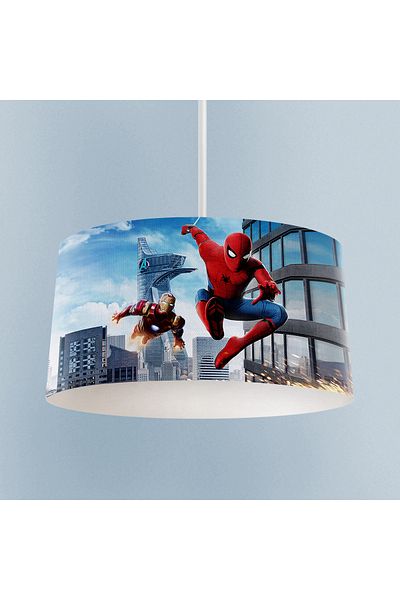 BAMBAŞKA MODA BABY AND KIDS ROOM Iron Man and Spider Man Patterned Chandelier