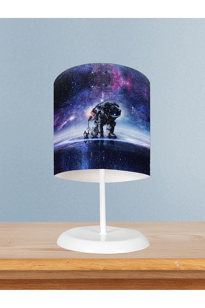 BAMBAŞKA MODA Baby and Children's Room Galaxy Astronaut Pattern Lampshade