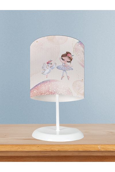 BAMBAŞKA MODA Home Baby and Children's Room Swan and Ballerina Patterned Lampshade