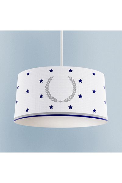 BAMBAŞKA MODA Baby and Children's Room Blue Gray Framed Chandelier with Spike and Star Pattern