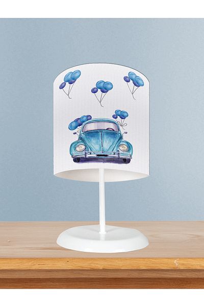 BAMBAŞKA MODA Baby and Children's Room Blue Vosvos Patterned Lampshade