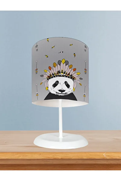 BAMBAŞKA MODA Baby and Children's Room Native American Panda Pattern Lampshade