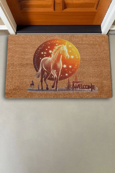 Valerine Life Noble Red Horse Welcome Door Mat 45X70Cm
