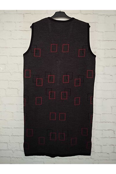 anne moda ankara winter, 1st quality steel, acrylic knitted, 2 pockets, 3 buttons, V-neck extra long knitwear vest