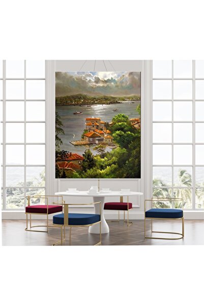 HDART Soyut Modern Boğaz Deniz Doğa Manzara Duvar Kanvas Tablo Tablosu Tabloları