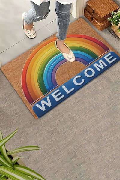 Valerine Life Rainbow Welcome Door Mat 45X70Cm