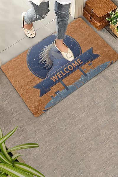 Valerine Life Futuristic Horse Welcome Door Mat 45x70cm
