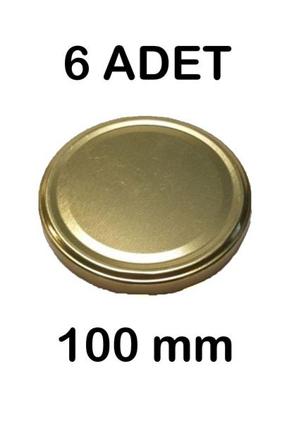 Tiesa Home 6 Pieces 10cm Metal Jar Lid Gold