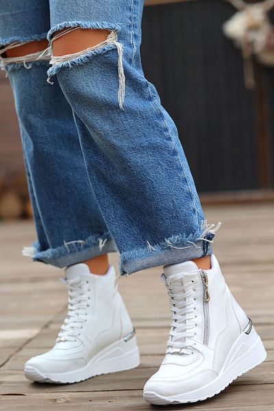 Madam Tarz Coman Zipper Detailed Wedge Sole Sports Women's Boots