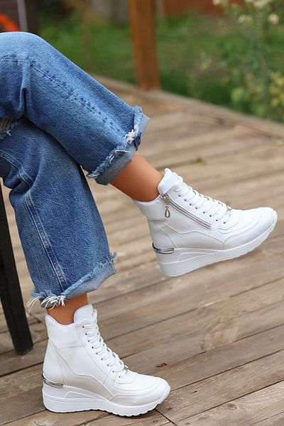 Madam Tarz Coman Zipper Detailed Wedge Sole Sports Women's Boots