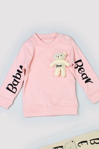 Peki Seasonal Baby Girl Bear Printed Teddy Bear Toy Cotton Figured Style Suit Slim Fit 14201