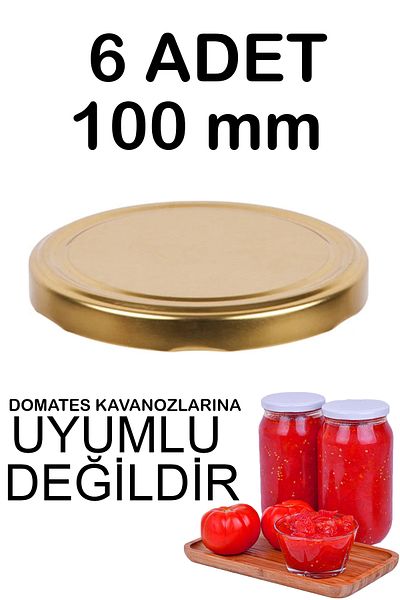 Tiesa Home 6 Pieces 10cm Metal Jar Lid Gold