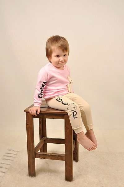 Peki Seasonal Baby Girl Bear Printed Teddy Bear Toy Cotton Figured Style Suit Slim Fit 14201