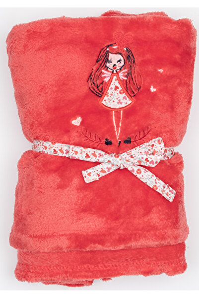 MEYHOME Wellsoft Plush Red Color Children's Blanket (75x100) Embroidered
